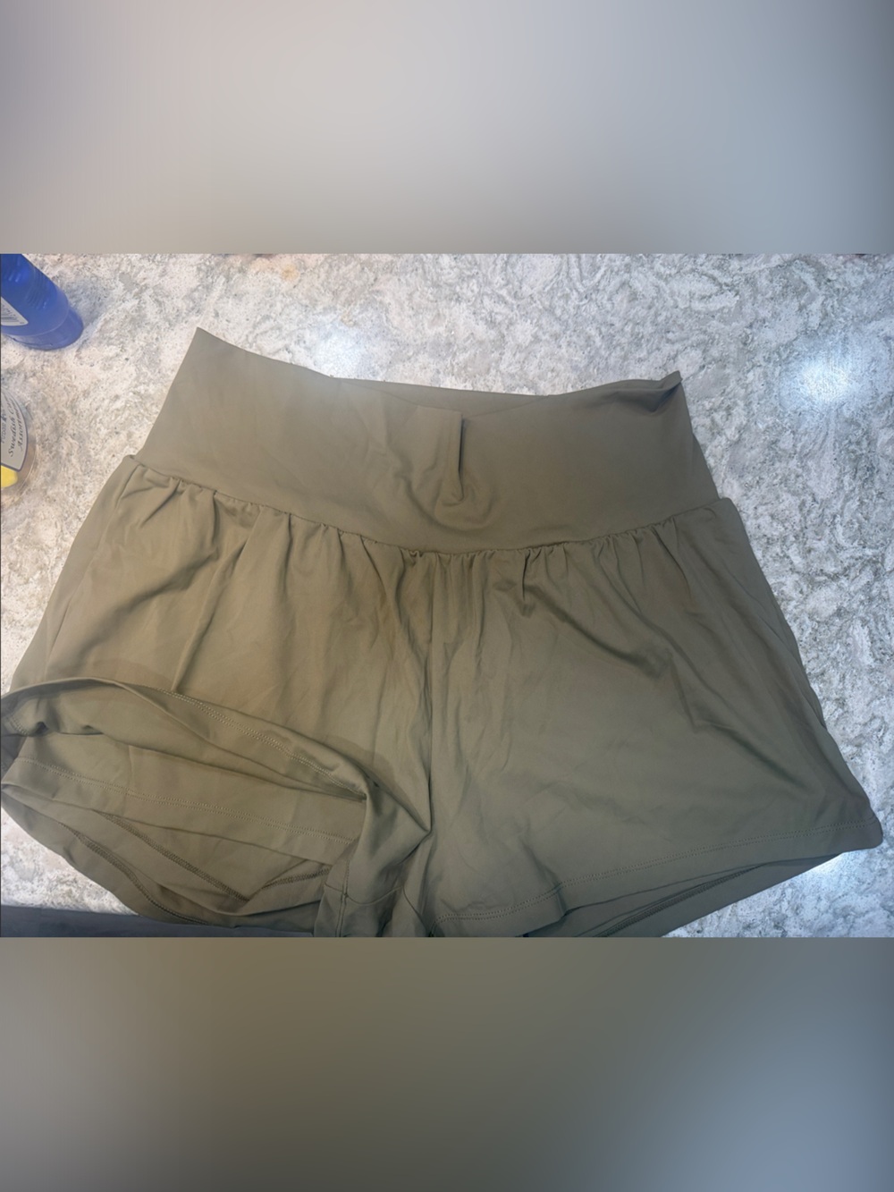 HALARA Olive Green A-Line Skirt with Stretch Waist